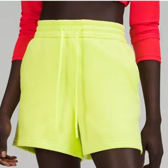 LULULEMON Womens LOUNGEFUL High Rise 4” Electric Lemon Shorts Sz 4 SIZE 6 NWT - Picture 6 of 6